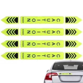 Светлоотразителни стикери за Сигурност, висока видимост, водоустойчив кола етикети, Предупредителен лента, 4 бр., самозалепващи автомобилни аксесоари 