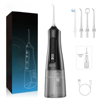 LISM Иригатор за устната кухина, USB Акумулаторна Флоссер за Вода, Преносим Стоматологичен Мастилено-струйни Пречиствател за зъби обем 310 мл