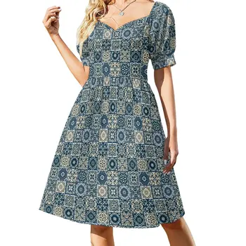 Azulejo, Лятна рокля с геометричен модел, лятна рокля за жените 2023, Рокля за момичета, летни рокли за жените 2023