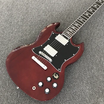 Sg400 електрическа китара, с цвят на червено вино, хастар от палисандрово дърво, хром профили, безплатна доставка, 02