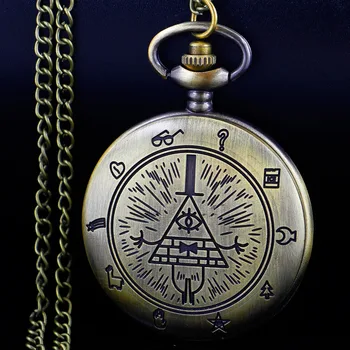 Антикварни Странни Триъгълни Часовник с едно Око, Тайнствен знак, Кварцови часовници Джобни, Реколта Джентльменские Дамски Бижута, Огърлица, Медальон, Часовник, подарък