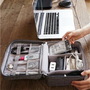 Чанта за кабел за Пътуване, Преносим Цифров USB-приспособление, Органайзер, Зарядно, Кабели, Козметичен калъф за съхранение с цип, комплект Аксесоари, Консумативи