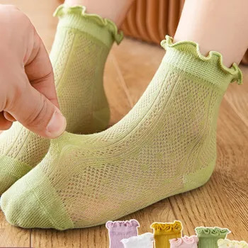 Чорапи за малки момичета, пролетно-есенния период, sokken, дантелени чорапи в рибарска мрежа за деца, летни чорапи принцеса