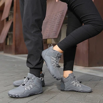 Дамски зимни обувки, удебелена мъжки топли зимни обувки, износостойкая плат Оксфорд със защита от дъжд, гума за къмпинг на улицата