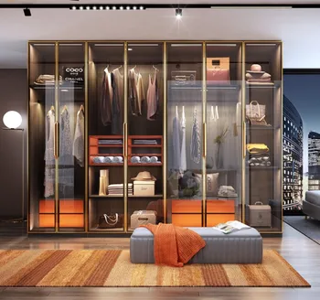 2023 нова блестяща луксозна модерна спалня за домашна употреба, четырехдверный голям гардероб с шкаф, комбиниран общ шкаф