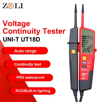 Тестери за напрежение и приемственост UNIT UT18C UT18D Преносим Водоустойчив електрически писалка Тест УЗО Определяне на полярността на On-Off Тест LCD дисплей