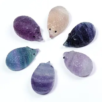 Естествен кварцов Кристал, дялан камък-Таралеж от Флуорит, Цветен, Лечебен Камък, украсата на дома на масата, различни цветове