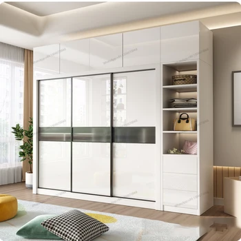 Модерен минималистичен гардероб с плъзгаща се врата 1.2/1.8/2 -метрова главна спалня специална цена за гардероб с плъзгаща се врата в събирането на
