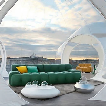 Италиански диван от 3D тъкан L-образна форма, Скандинавски квадратен секционни Модулен Луксозен диван, Секционни Модерен Articulos Para El Hogar Furniture