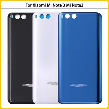 Новост За Xiaomi Mi Note 3 Задния Капак на Отделението за батерията Задната врата 3D Стъклен Панел Mi Note3 Корпус на Отделението за батерията Калъф Стикер Лепило Замяна