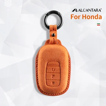 Калъф За автомобилни ключове От Алькантары Honda 2023 Civic CRV CR-V Accord HR-V HRV Odyssey Ключодържател