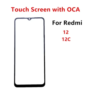 Предно стъкло Redmi12C за Xiaomi Redmi 12 12C, външна панел със сензорен екран, LCD дисплей, ремонт, подмяна на части + ЗЗД