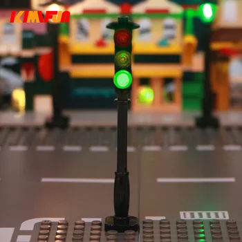 1бр LED MOC Уличен Автоматично Циклично Светофар градивните елементи на Градска Серия Bricks Block Set Model