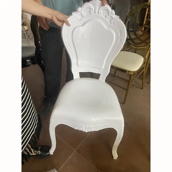 ML-R18 Заводска Изход, Штабелируемый Пластмасов стол от бяла смола Тифани Chivari за сватба