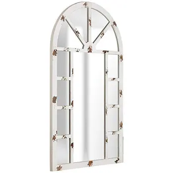Потертое стенно огледало с бял прозорец със стъкло 24x40 инча - дава елегантност и стил на вашия домашен декора.