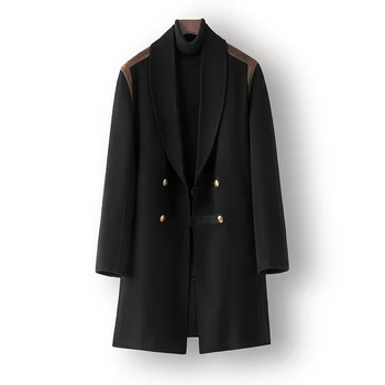 2023 Зимата двустранно вълна палто с високо качество, мъжки чанти тренч, мъжки елегантен ежедневен вълна яке, размер M-XXL