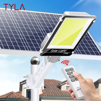 Слънчев, с монтиран на стената лампа TYLA, уличен лампа с датчик за температурата на външния корпус, Водоустойчива IP65 с дистанционно управление за съвременния градина Plaza