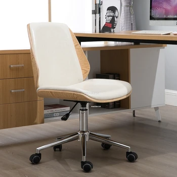 Офис столове от масивно дърво в Скандинавски стил, Компютърен стол за домашен кабинет, Модерен проста офис мебели, Подемник с въртящ се стол, Офис стол