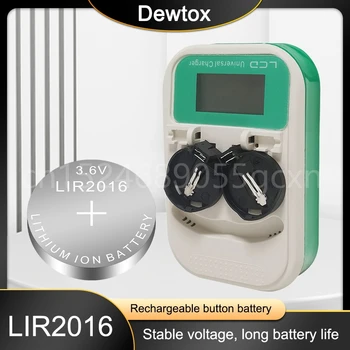 LIR2016 CR2016 2016 Литиева акумулаторна батерия С адаптер за зарядно устройство За дистанционно управление на Часовник Калкулатор Бутон Клетка