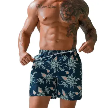 Мъжки Плажни панталони, Мъжки Ежедневни Летни къси панталони, бързо съхнещи бански за сърф, Спортни бански за бягане, Мъжки бански големи размери
