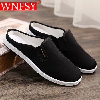 Wnfsy/Мъжки Тъканта, обувки Подметка с китайската Бродерия, Мъжки обувки В Китайски Стил, Тъканни Чехли Голям Размер, Ежедневни обувки Zapatillas
