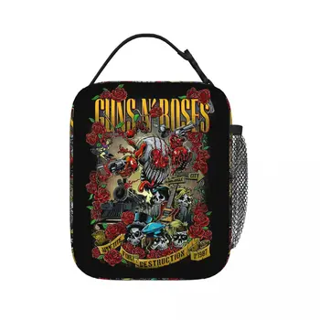Чанта за обяд Guns N Roses Lightsaber Merch, изолирано чанта за обяд, Водоустойчив термосумка, Преносими чанти за пикник за жени, деца, работа