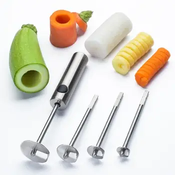 Ефективна комплект за подслушване ядра за зеленчуци и плодове, нож от неръждаема стомана 304, мини дръжки, идеален за Тиквички, Картофи, Моркови, круши