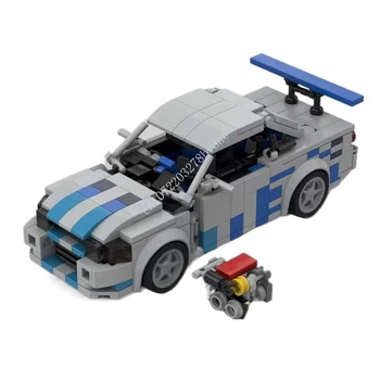 452 бр. MOC Speed Champions Nissan GTR Skyline Модел на спортен автомобил градивните елементи на Технологични тухли САМ за Сглобяване, Детски играчки, подаръци