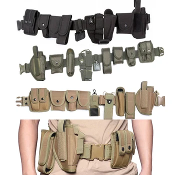 Многофункционален колан 10 в 1, уличен тактически, определени за военната подготовка, служебен презрамка на чанта, полицейски аксесоари