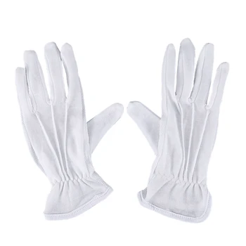 3 двойки защитни противоскользящих бели памучни работни ръкавици за шофиране