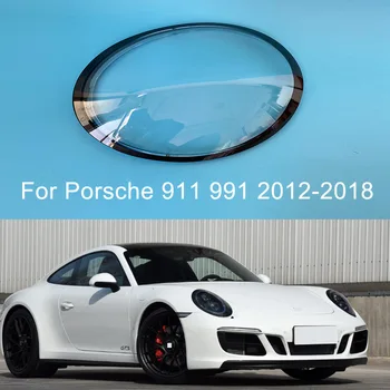 За Porsche 911 991 2012-2018 Лампа светлини лампа Прозрачен Капак фарове Корпус фарове Обектив фарове Черно край