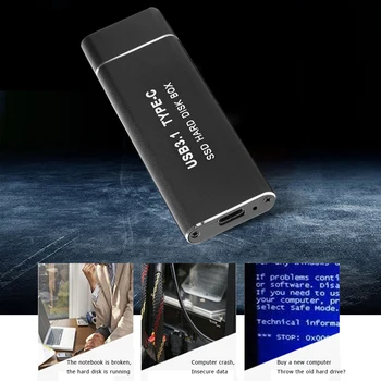 Корпус NVME SSD USB3.1 Type-C Кутия за твърд диск 10 gbps Корпуса на твърдия диск От Алуминиева Сплав M. 2 M Ключ PCIE NVME