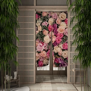 Пролетно цвете рамка, която да завеса в скандинавски стил, пердета за спалнята, Начало декор, за да влезете в кухня, душ завеса за разделяне отвора на вратата