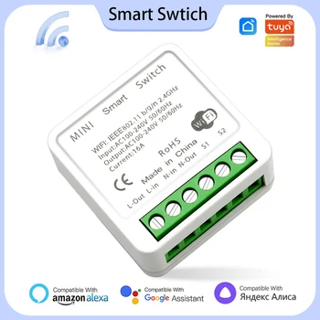 Sasha Wifi Mini Smart Switch Модул за Поддръжка на 2-Полосного Управление на Умен Дом и САМ Ключове Smart Life ПРИЛОЖЕНИЕ Алекса Google Home Гласово Управление