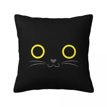 Калъфка за възглавница с черна котка, текстилен калъф за възглавници с принтом, декорация във формата на животно, калъфка за възглавница, калъф за дома, Директна доставка 45x45 см