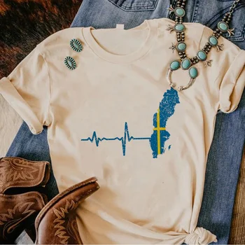 Шведската тениска дамски градинска тениска с комиксами дамски градинска облекло 2000-те y2k
