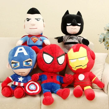 Новият 27 см Marvel Отмъстителите Мек Герой спайдърмен, Капитан Америка, Железният Човек Плюшени играчки Кукли от филми, Коледни подаръци за деца