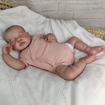 NPK 19 инча Меко тяло силиконова vinyl кукла Реборн За новородено, кукла Loulou, 3D кожа, висококачествен подарък