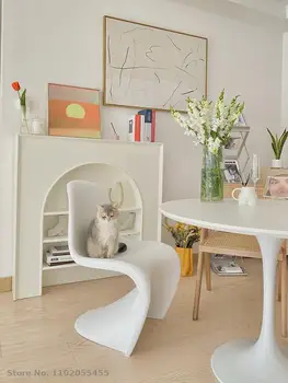 Скандинавски минималистичен стол Pandong, дизайнерски стол ins, модерна маса за хранене, стол за почивка, за творчески стол за грим с облегалка за спални, къща