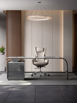 Лесен луксозен ъглов модерен минималистичен офис бюро, луксозен дизайнерски компютърен маса, работно бюро, работно бюро