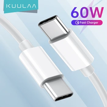 KUULAA USB Type C-USB кабел Type C 60 W PD бързо зареждане на USB-C Кабел, Quick Charge 4.0 За Xiaomi Redmi Note 7 8 USB с кабел