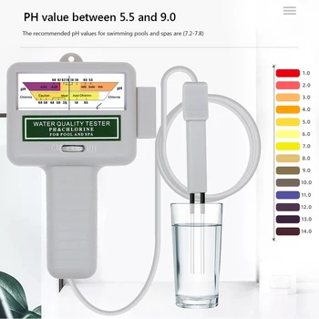 Професионален Измерване на PH на хлор Тестер 2-в-1, Устройство за проверка на качеството на водата от Сондата за Гмуркане, спа-Монитор, Аксесоари за Басейна