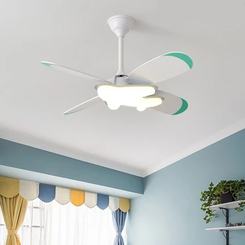 Окачен вентилатор на Тавана лампа за детска стая, вентилатор за спални с led регулиране на яркостта с выносными лампи, вътрешно осветление, полилеи за декорация на дома