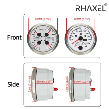 RAXEL 2 набор от сензори 2в1 моторна лодка кола, GPS за измерване на скоростта на 200 км/ч с тахометър 4в1 на Нивото на гориво, Температурата на водата. Волтметър налягане на маслото на 12 В