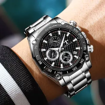 Луксозни дизайнерски черни мъжки водоустойчив часовник Expedition relojes para hombres от времето на завода TRSOYE