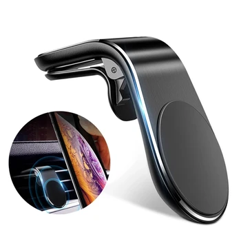 Магнитен кола, телефон, поставка за iphone Samsung Xiaomi 360, Метална автомобили вентилационна магнитна поставка за кола, GPS-стойка за телефона