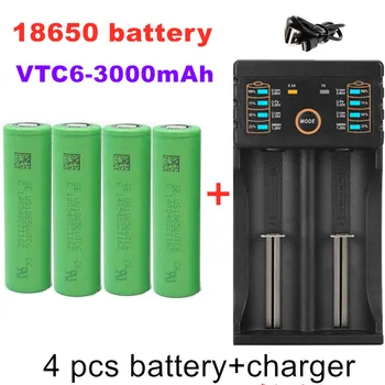 100% чисто нов оригинален 3,7 3000 mah литиево-йонна батерия 18650 за SONY US18650 VTC6 3000 mah 18650 батерия 3,7 В + 1 бр. зарядно устройство