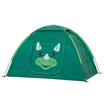 детска туристическа палатка Динозавър за 2 лица - Зелен цвят, плажна палатка, слънчеви палатки за мероприятия, палатки на колове, Палатка за нощуване на открито