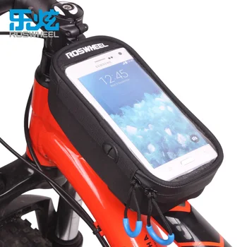 ROSWHEEL 121048 Велосипедна предната рамка, чанта за телефон, Велосипедна горната тръба, колоездене, чанти, аксесоари за 5,5-инчов телефон