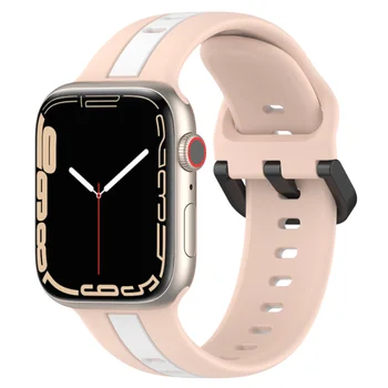 Силиконов Ремък За Apple Watch Band 44 мм 45 мм на 49 мм, 40 мм, 38 мм и Каишка За Часовник Apple Watch Гривна iwatch Series 3 4 5 6 7 8 SE Ultra